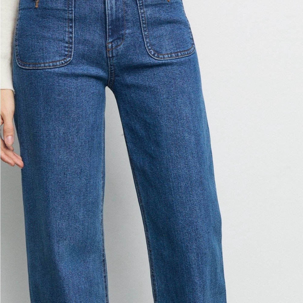 stradivarius Women's Straight-Leg Jeans in Medium Blue